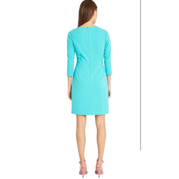 Donna Morgan Women’s Aqua Blue Knot-Front Dress Size 14 NWOT - Picture 7 of 16